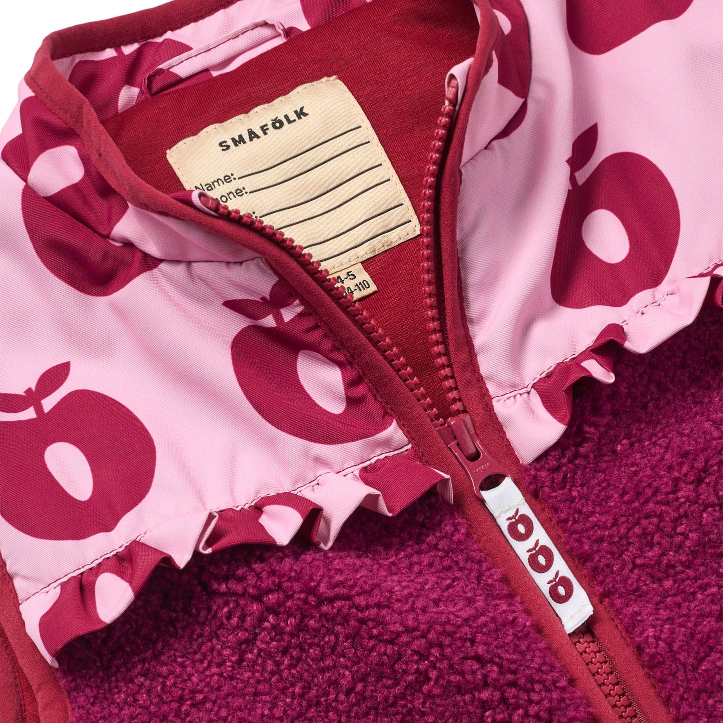 Katy fleece vest with apples