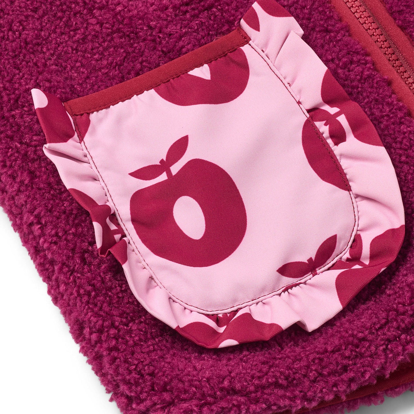 Katy fleece vest with apples