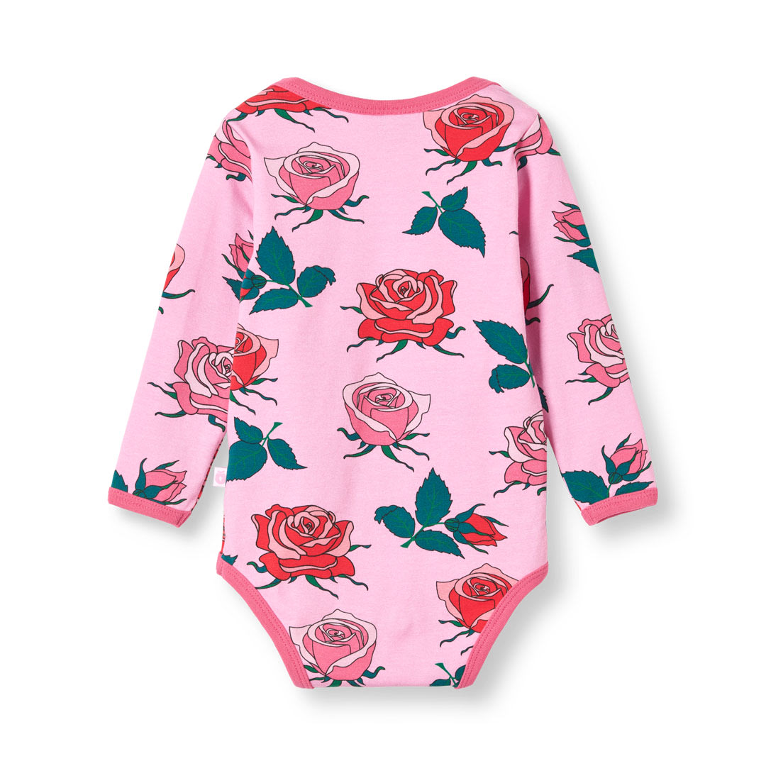 Ulm long-sleeved baby body with roses