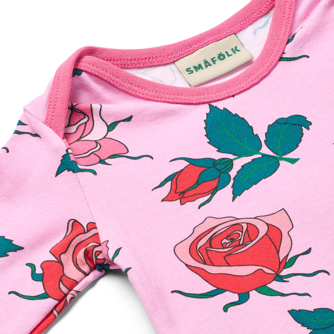 Ulm long-sleeved baby body with roses