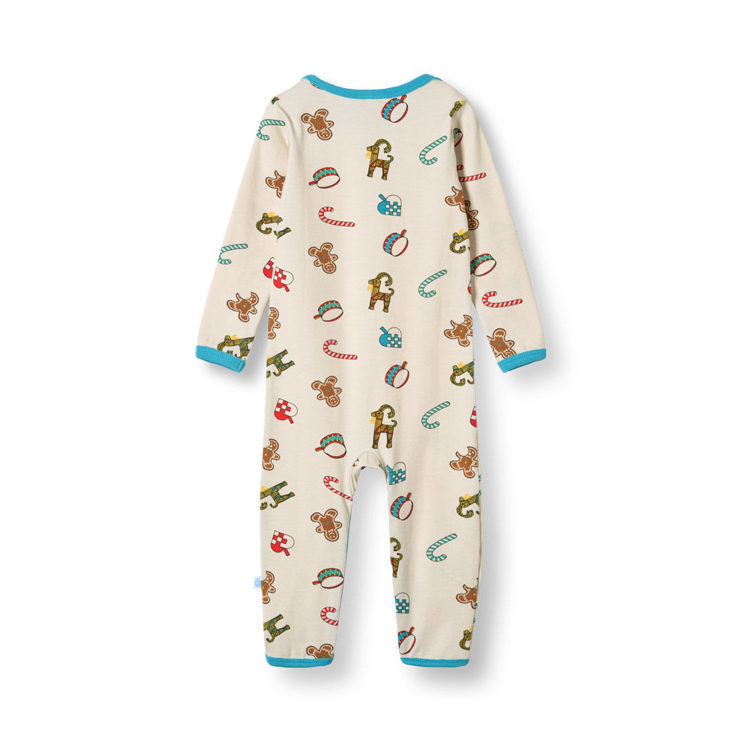 Ulm long-sleeved baby suit with Christmas decorations