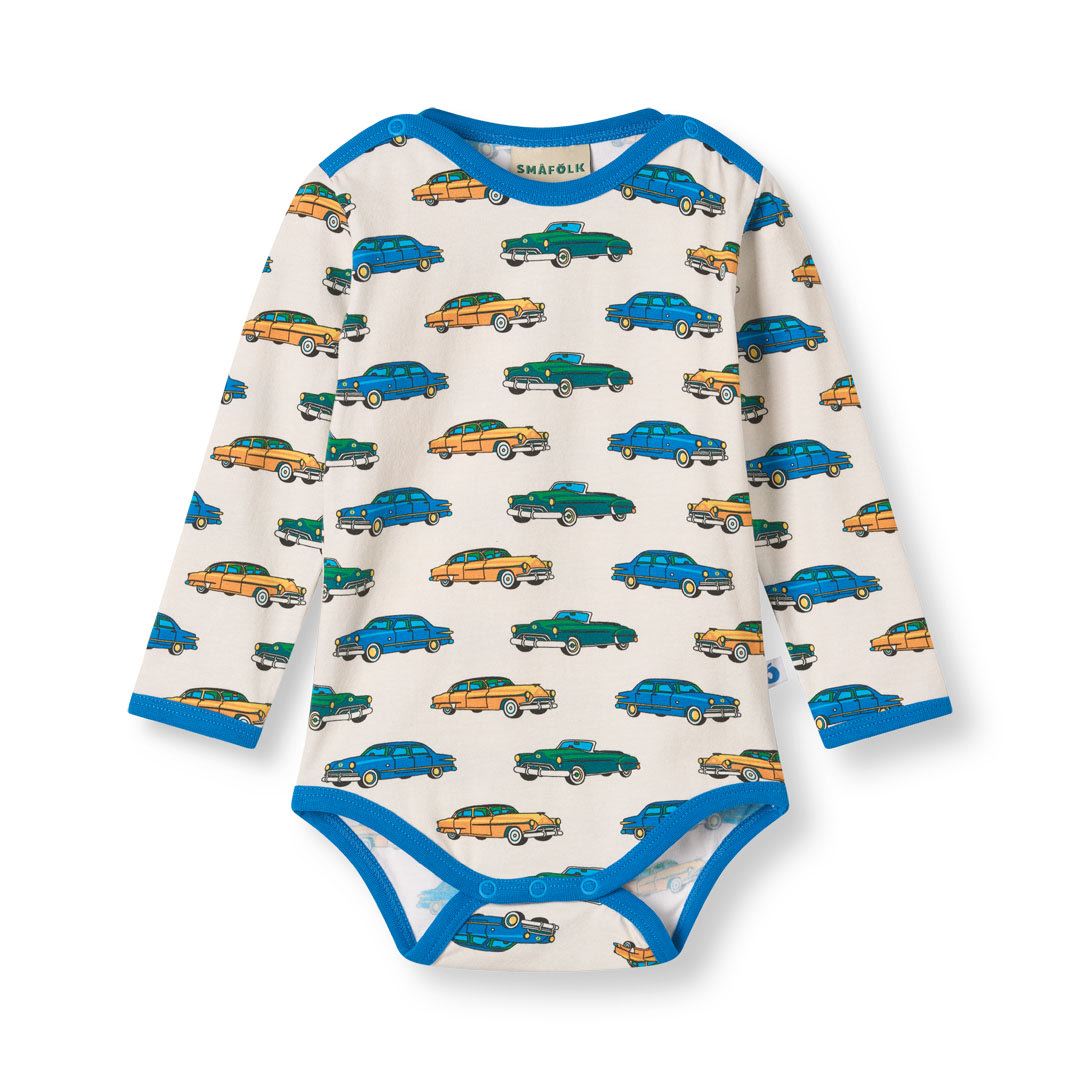 Elstar long-sleeved baby body with cars