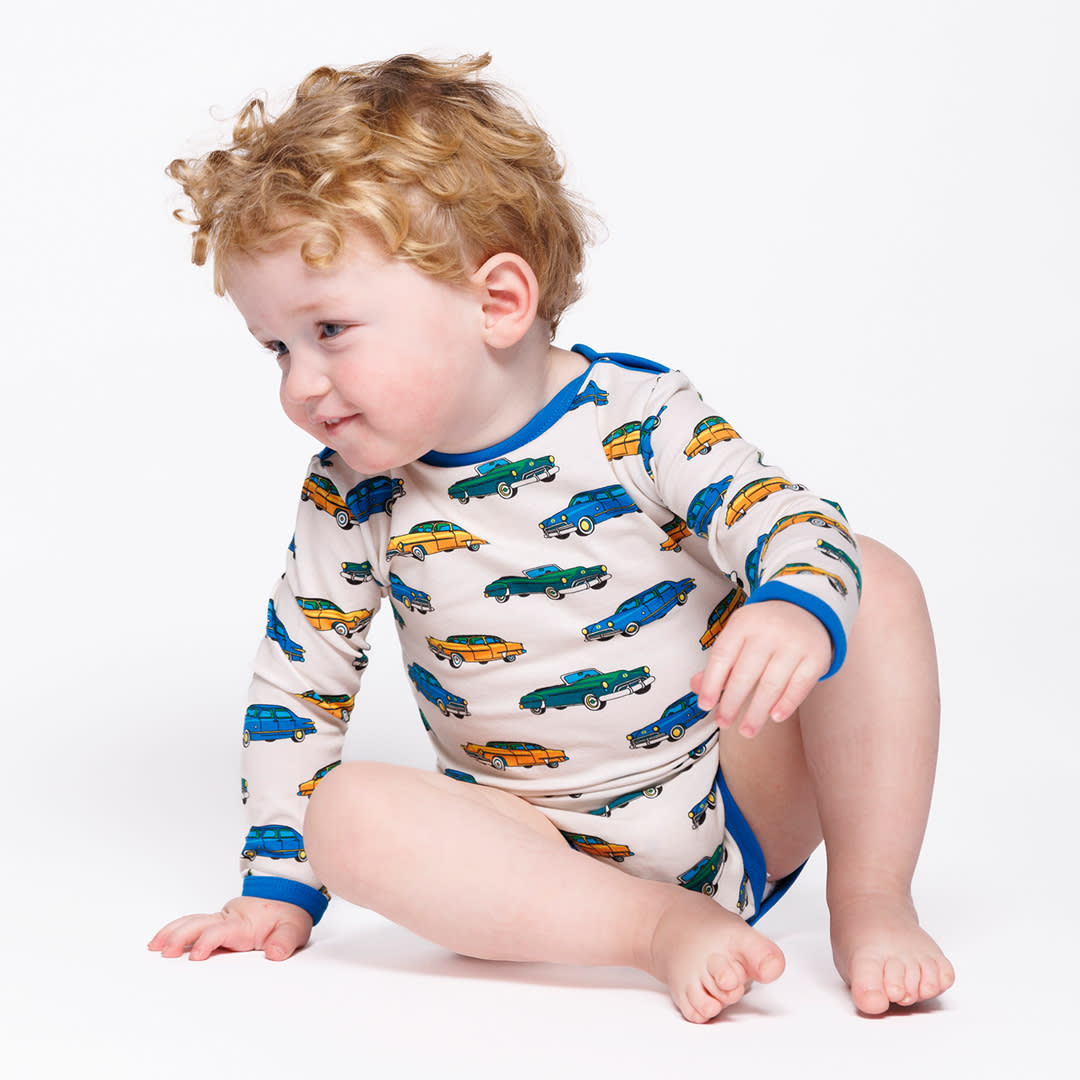 Elstar long-sleeved baby body with cars