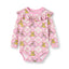 Paula Red long-sleeved baby body with teddy bears