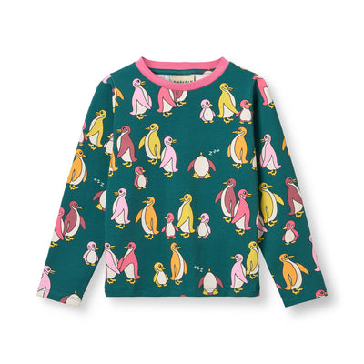 Gala long-sleeved blouse with penguins