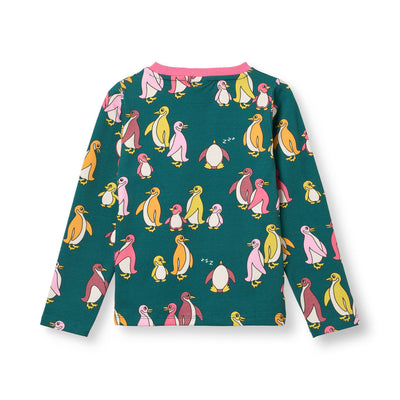 Gala long-sleeved blouse with penguins
