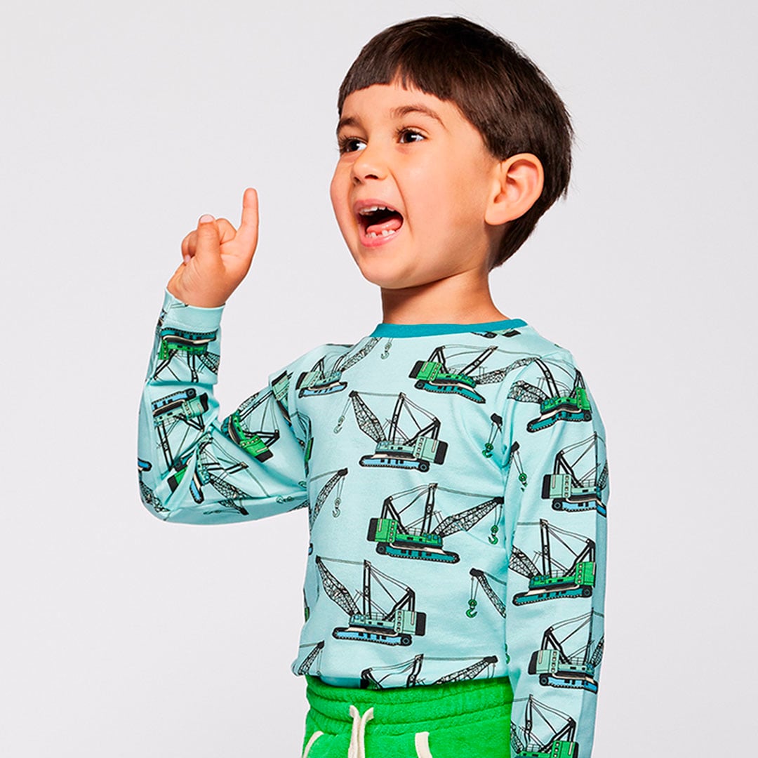 Gala long-sleeved top with crane machines