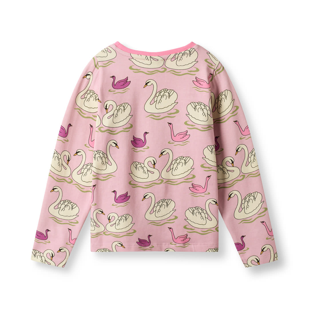 Gala long-sleeved top with swans