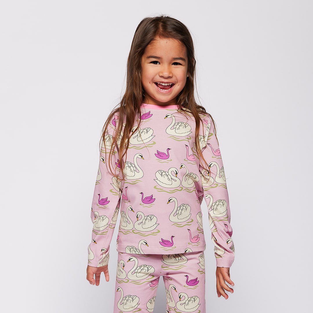 Gala long-sleeved top with swans