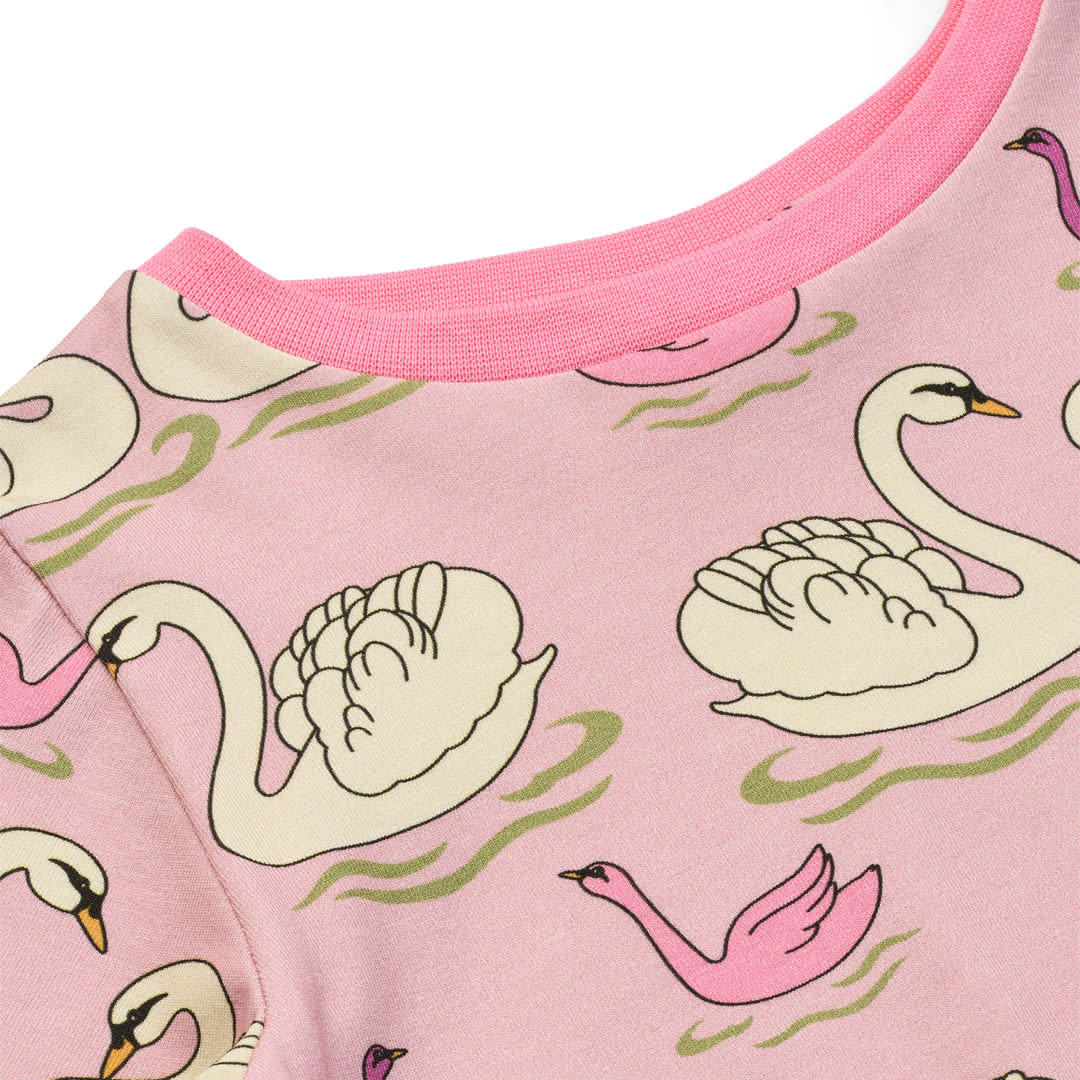 Gala long-sleeved top with swans