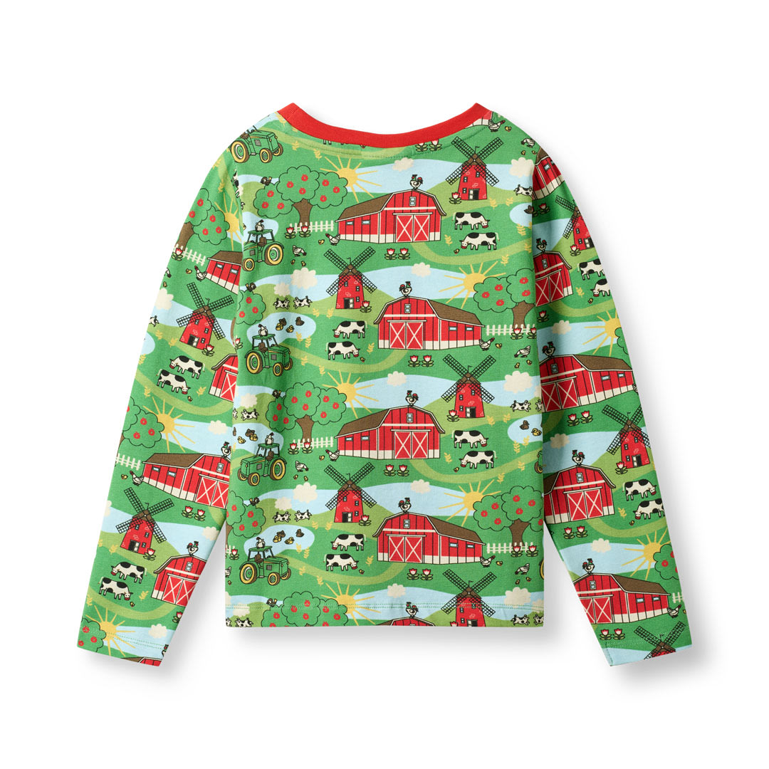 Gala long-sleeved top with farm