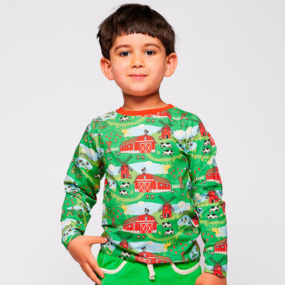 Gala long-sleeved top with farm