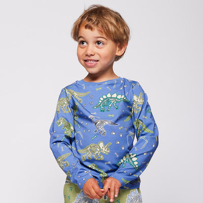 Gala long-sleeved top with dinosaurs