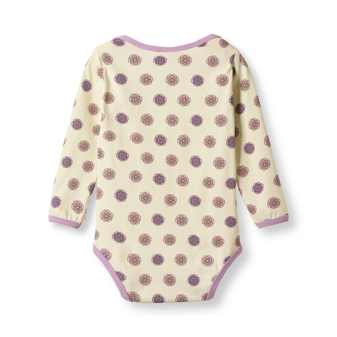 Ulm long-sleeved baby body with flowers