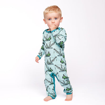 Ulm long-sleeved baby suit with crane machines