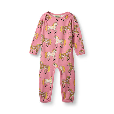Ulm long-sleeved baby suit with horses
