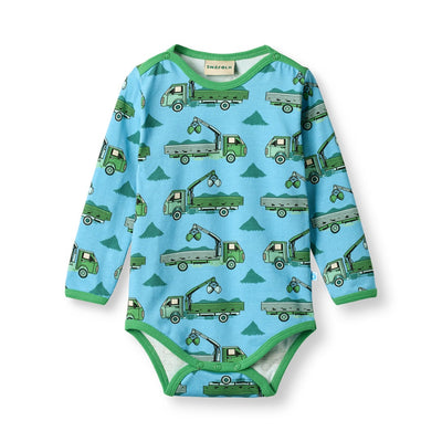 Elstar long-sleeved baby body with trucks