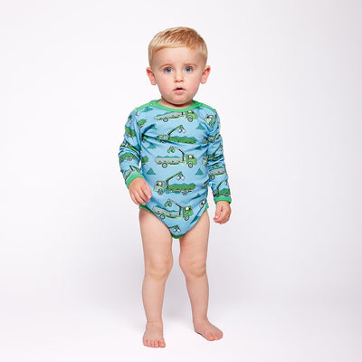 Elstar long-sleeved baby body with trucks