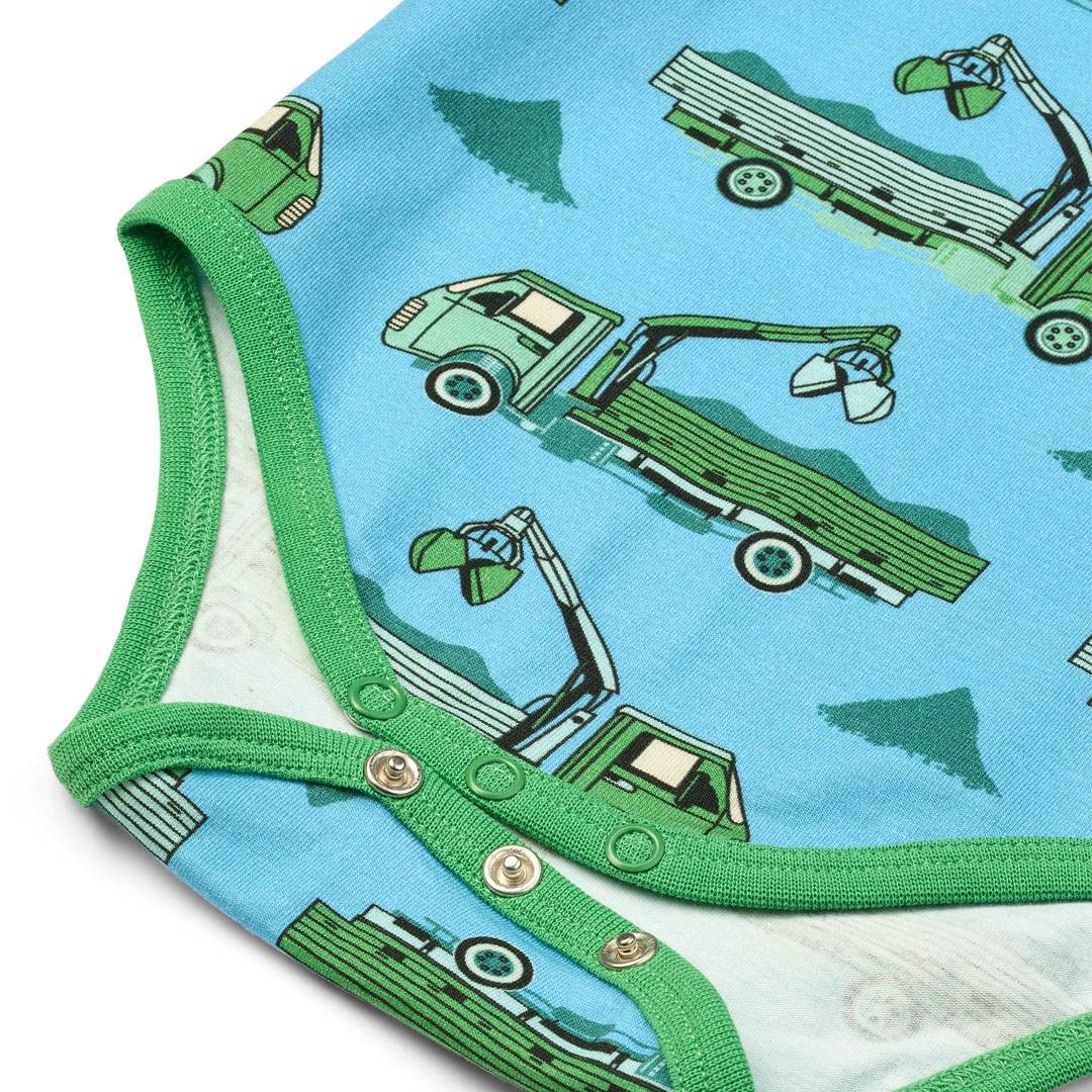 Elstar long-sleeved baby body with trucks