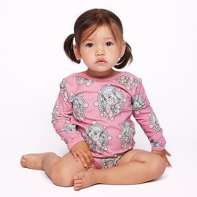 Elstar long-sleeved baby body with cats