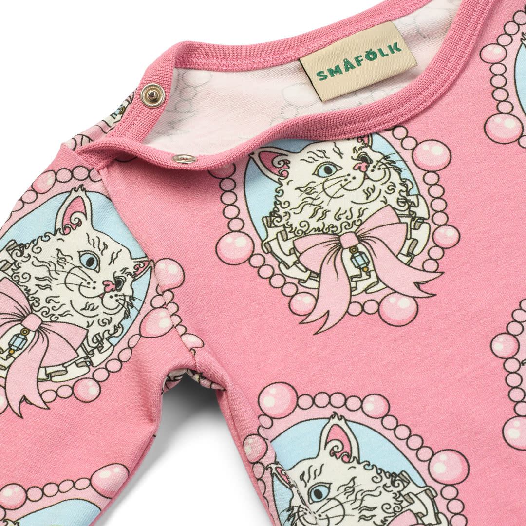 Elstar long-sleeved baby body with cats