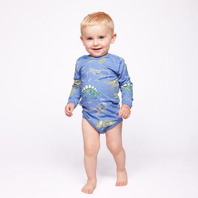 Elstar long-sleeved baby body with dinosaurs