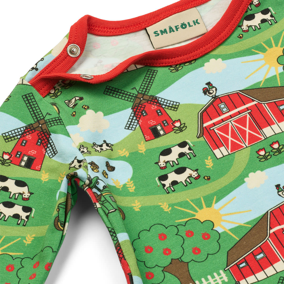 Elstar long-sleeved baby suit with farm