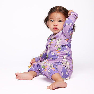 Elstar long-sleeved baby suit with rabbits