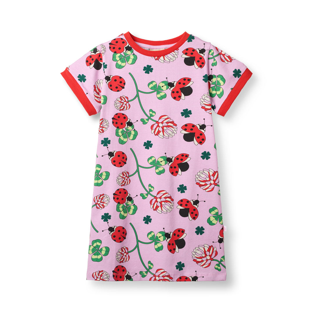 Elstar short-sleeved t-shirt dress with ladybugs