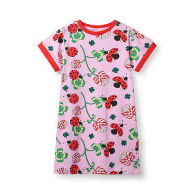 Elstar short-sleeved t-shirt dress with ladybugs