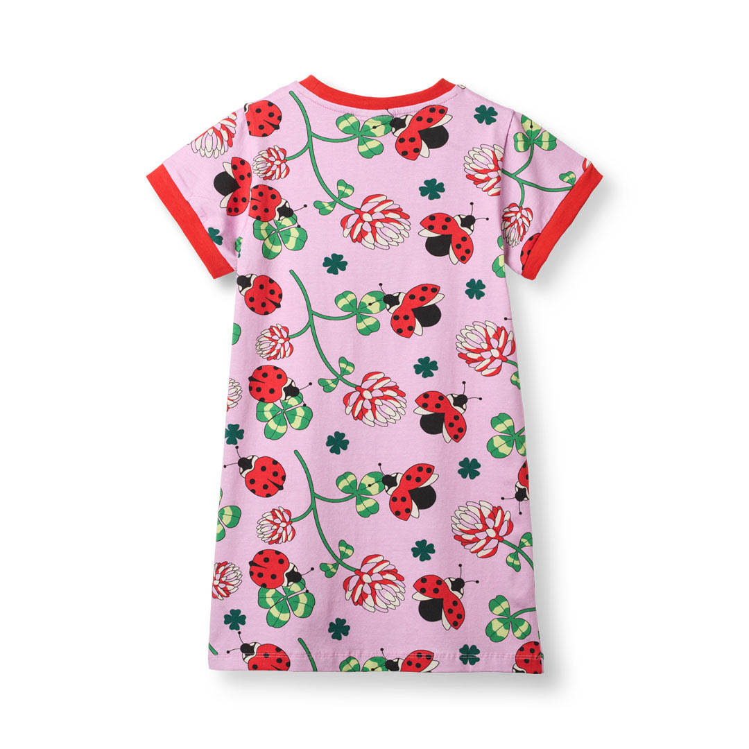 Elstar short-sleeved t-shirt dress with ladybugs