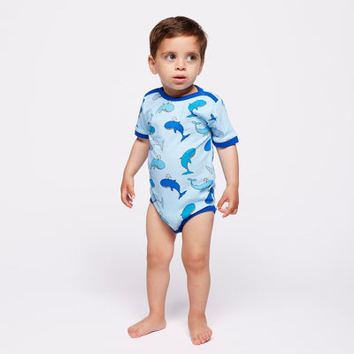 Elstar short-sleeved baby body with wales