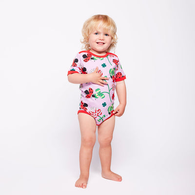 Elstar short-sleeved baby body with ladybugs