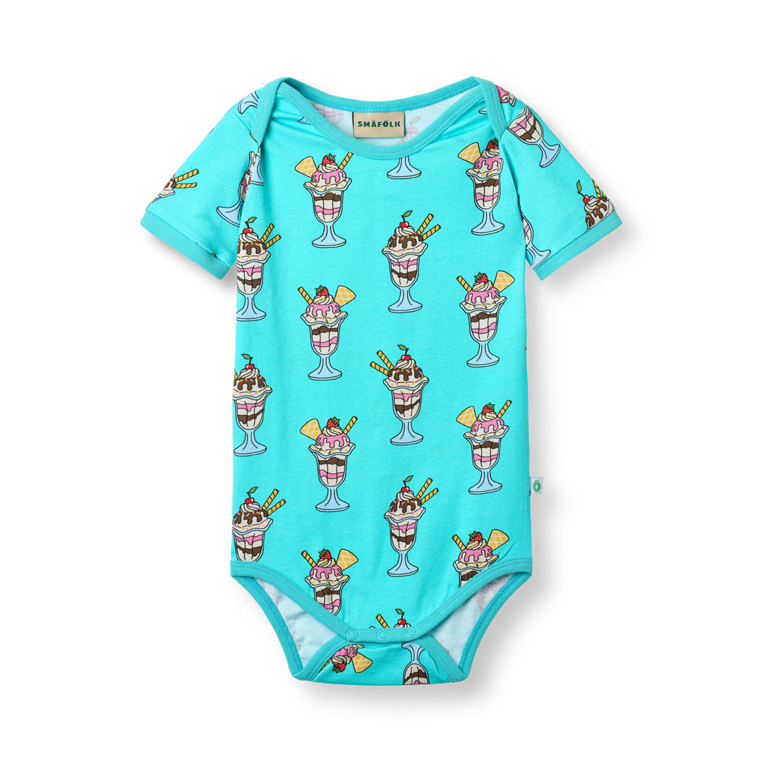 Ulm short-sleeved baby body with sundaes