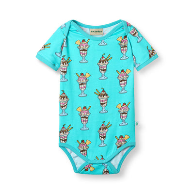 Ulm short-sleeved baby body with sundaes