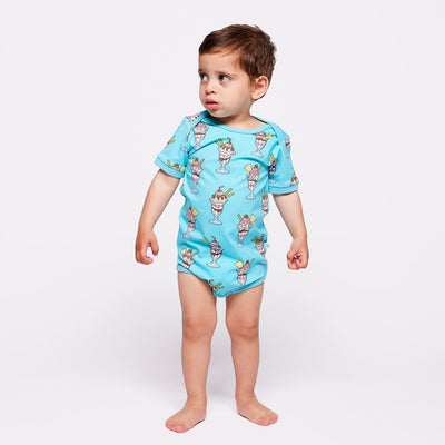 Ulm short-sleeved baby body with sundaes
