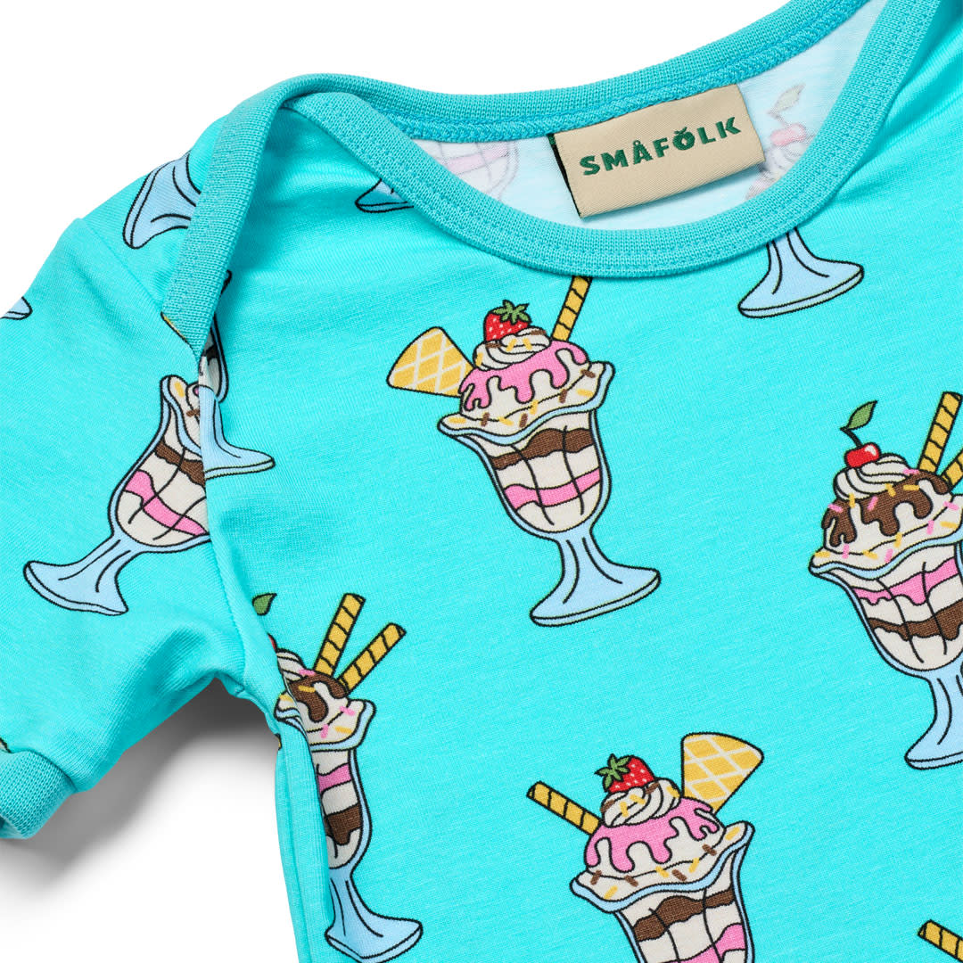 Ulm short-sleeved baby body with sundaes