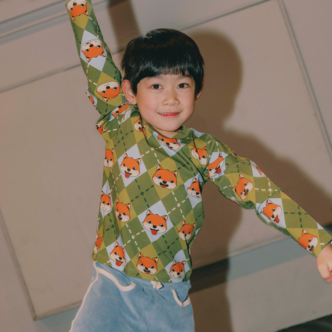Gala long-sleeved top with foxes