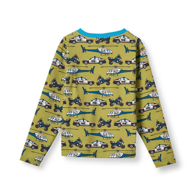 Gala long-sleeved top with police