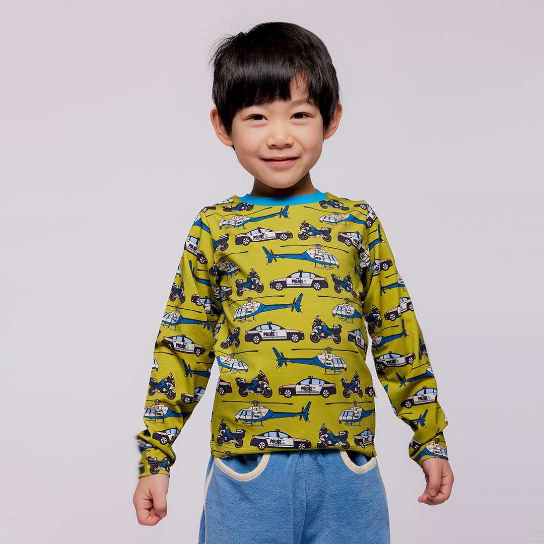 Gala long-sleeved top with police