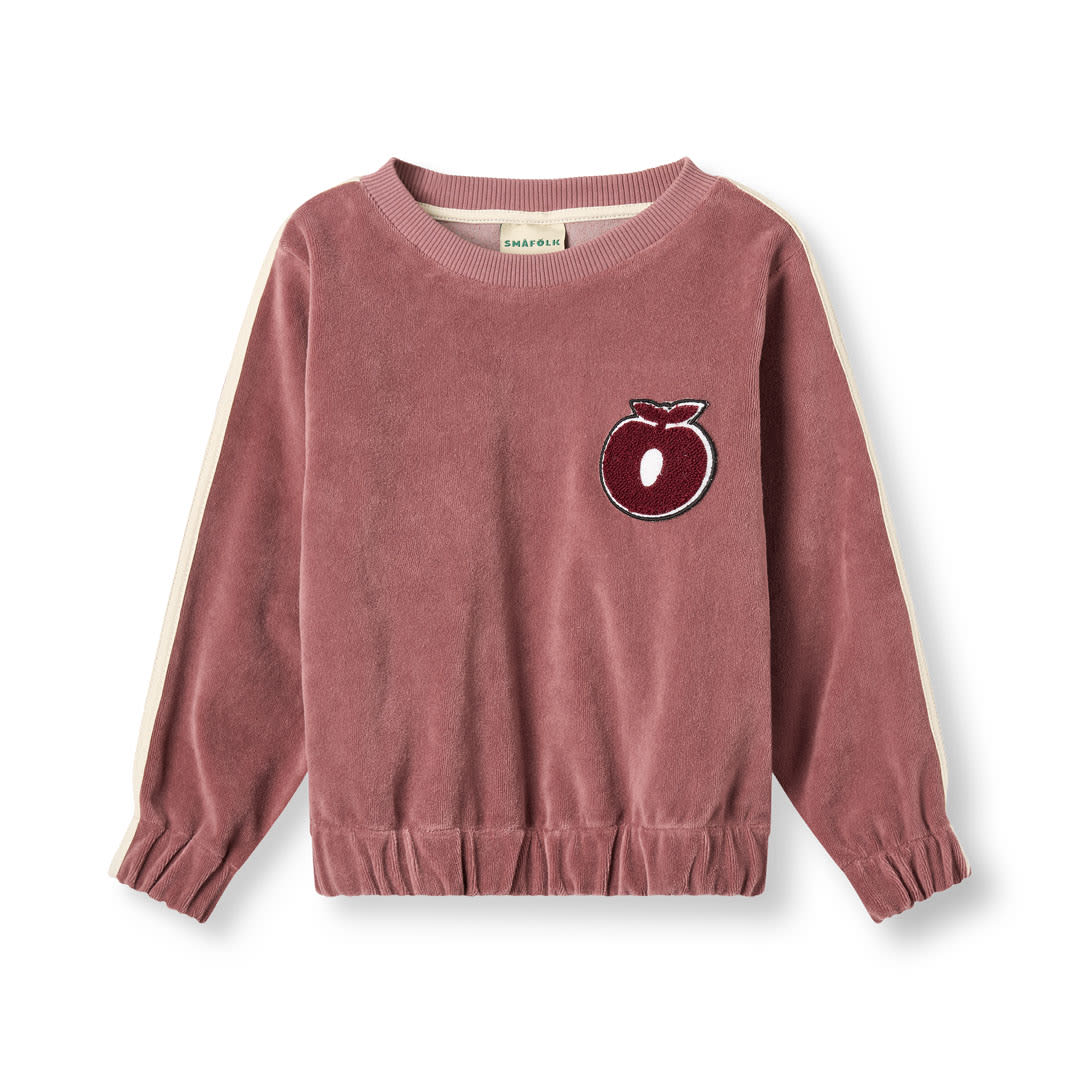 Yapeen velour sweatshirt with apple
