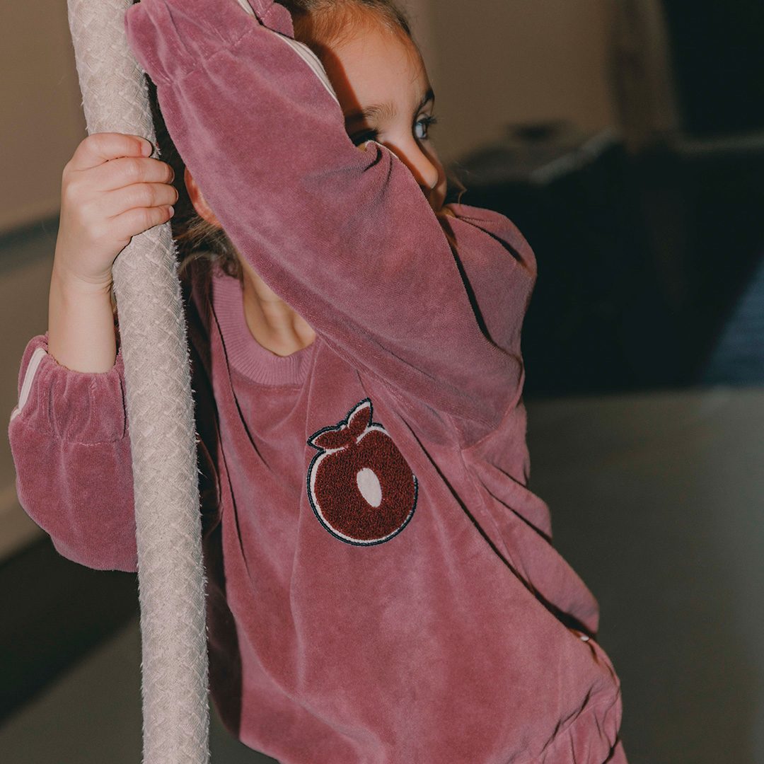 Yapeen velour sweatshirt with apple