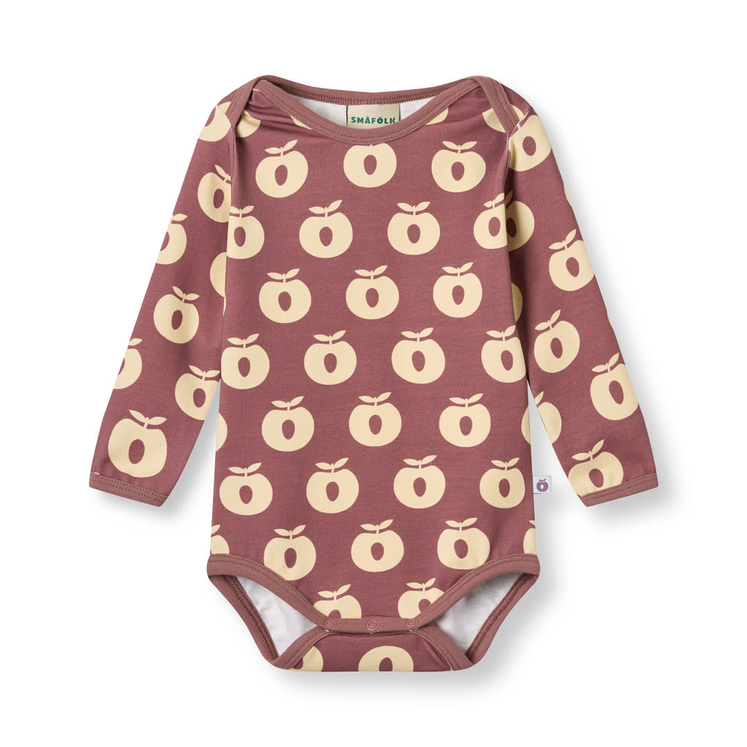 Ulm long-sleeved baby body with apples