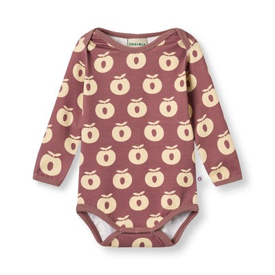 Ulm long-sleeved baby body with apples