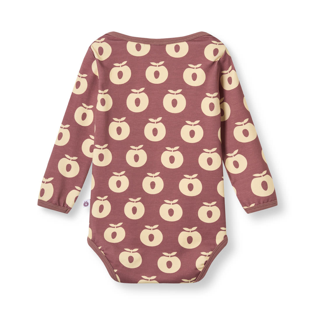 Ulm long-sleeved baby body with apples