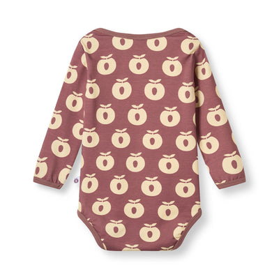 Ulm long-sleeved baby body with apples