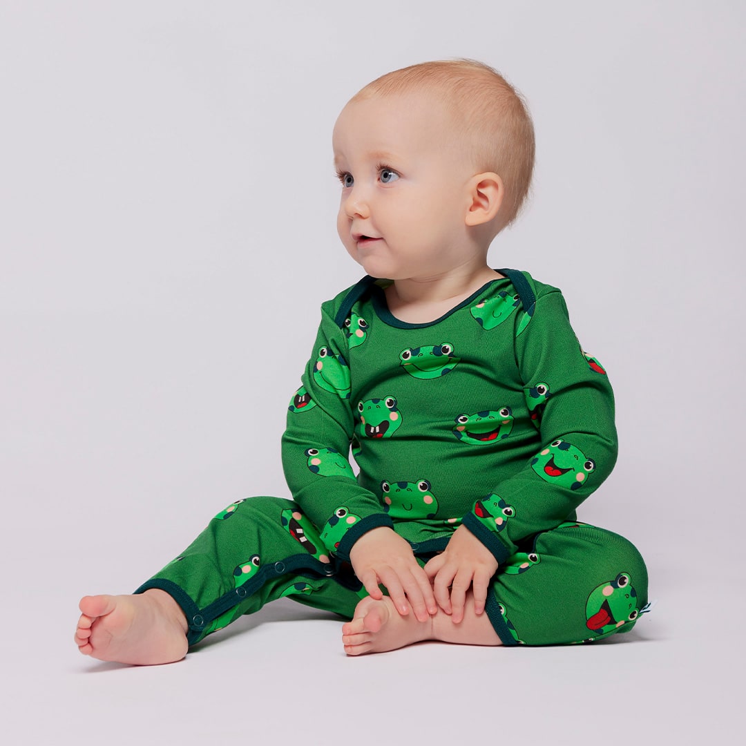 Ulm long-sleeved baby suit with frogs