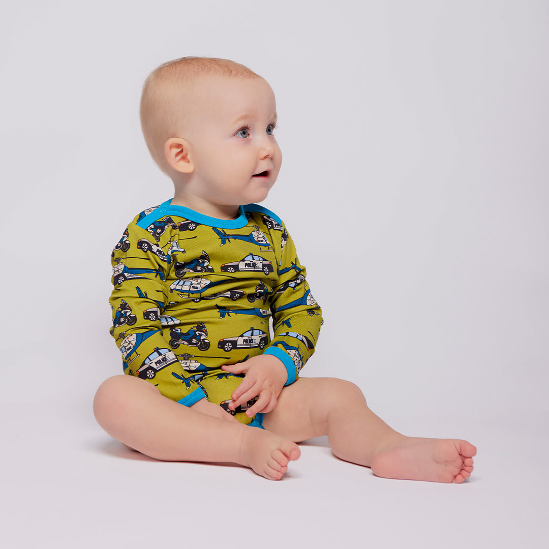 Elstar long-sleeved baby body with police