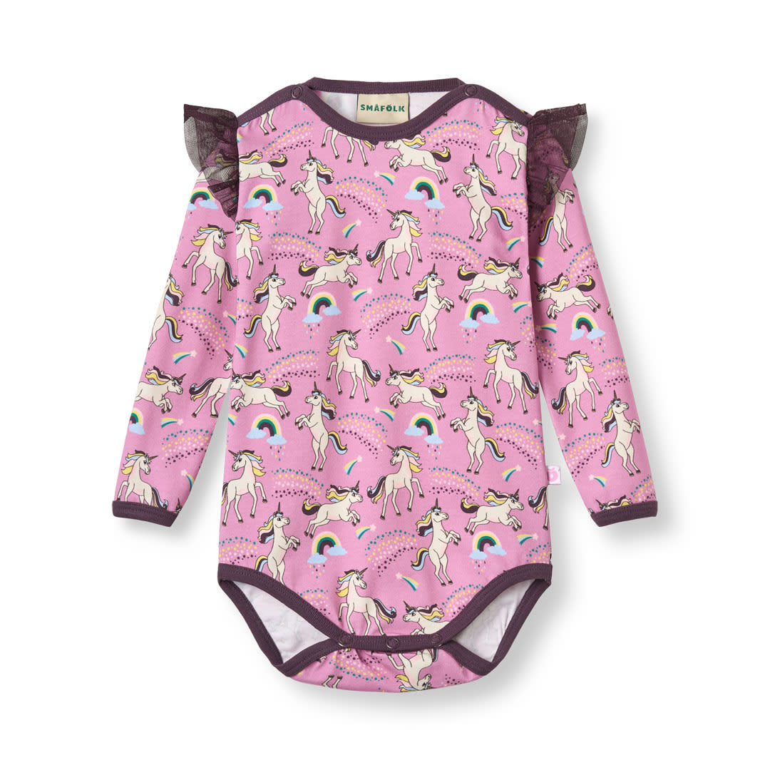 Regent long-sleeved baby body with unicorns