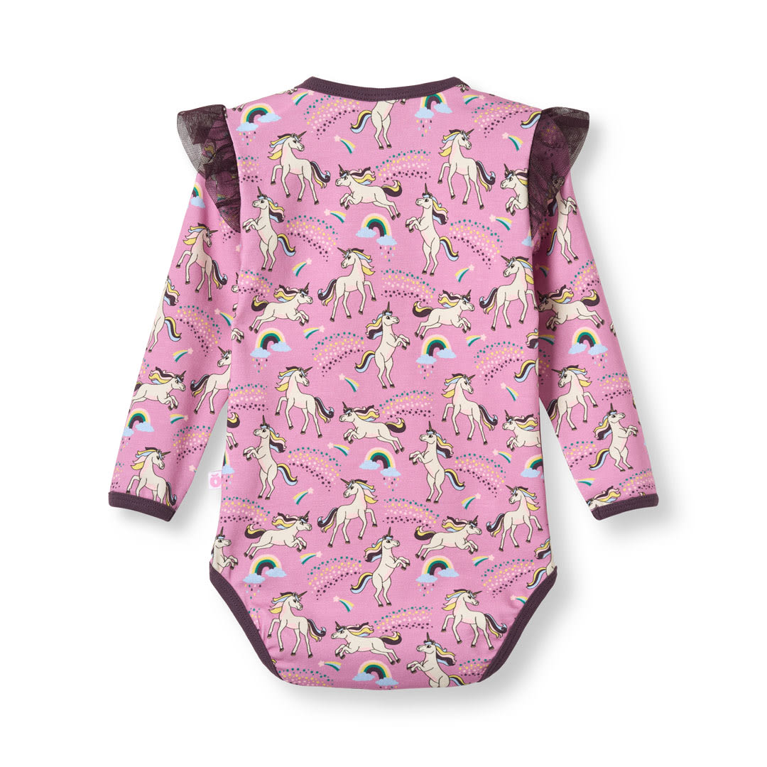 Regent long-sleeved baby body with unicorns